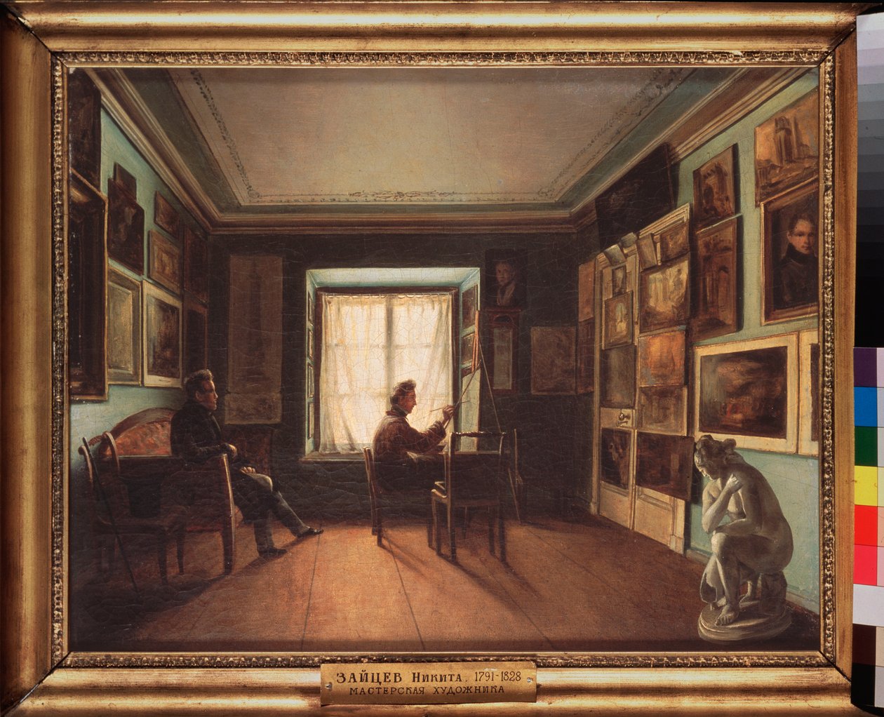 Malerens atelier - Maleri af Nikita Zaytsev (1787-1828), olie på lærred, cirka 1820 russisk kunst 1800-tallet - Statens Tretyakov-galleri, Moskva af Nikita Zaytsev