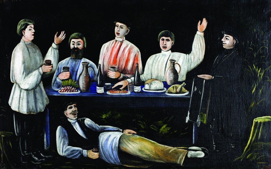 Molokani Carousingn af Niko Pirosmani