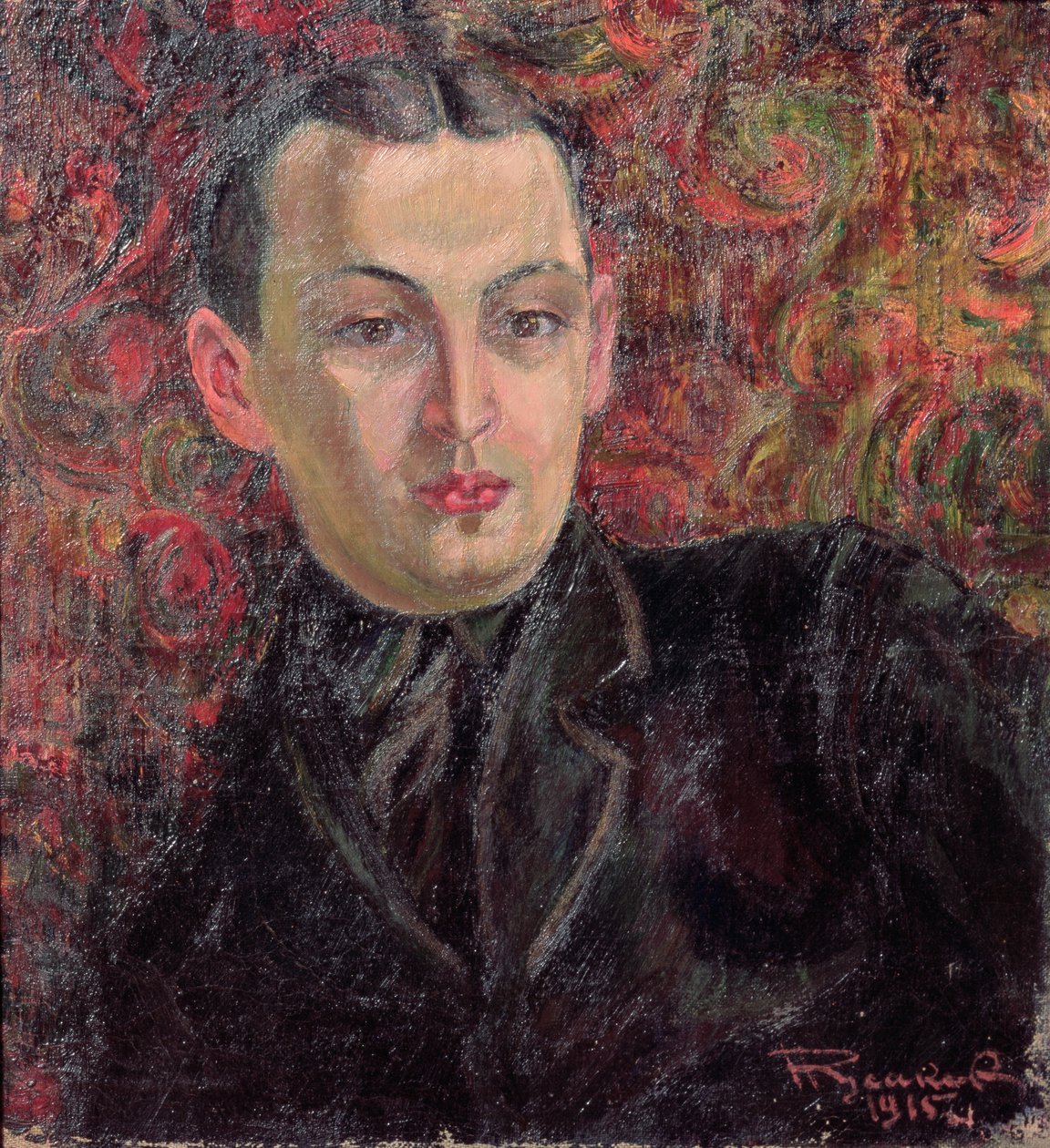 Portræt af kunstneren Alexander Rodchenko (1891-1956) 1915 af Nikolai Afanasyevich Russakov