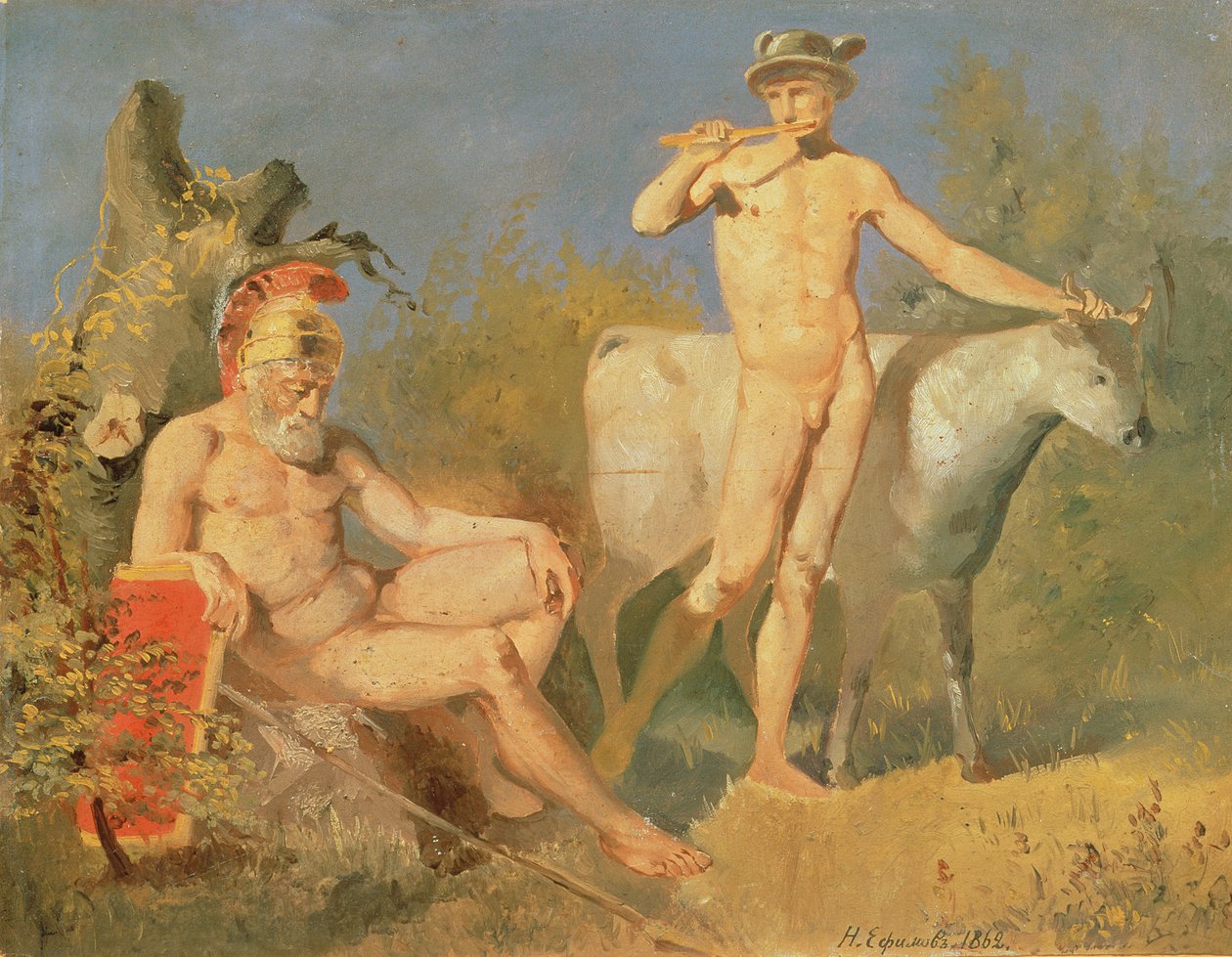 Mercury og Argus, 1862 af Nikolai Efimovich Efimov