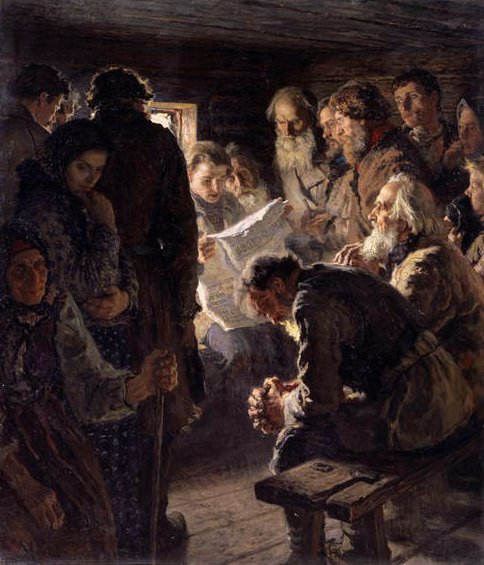Nyt fra krigen, 1905 af Nikolai Petrovich Bogdanov Belsky