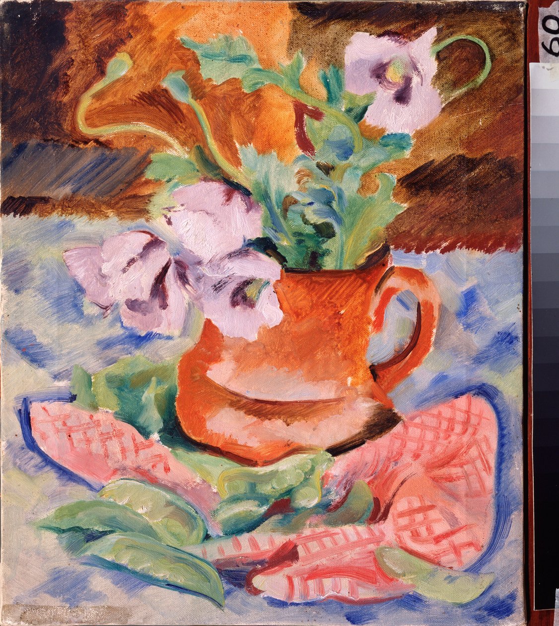 Nature morte, valmuer (Still Life, Poppyes) - Værk af Nikolai Andreyevich Tyrsa (Tirsa) (1887-1942), gouache og tempera på pap af Nikolai Adrianovich Tyrsa