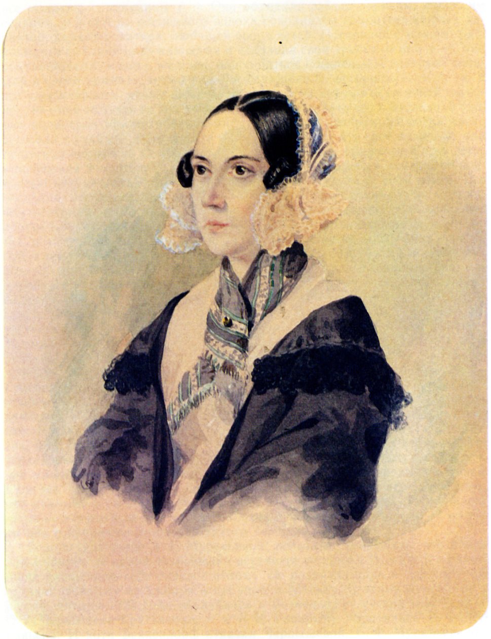 Portræt af decembristbaronesse Anna von Rosen 1797-1883, 1832 af Nikolai Alexandrovich Bestuzhev