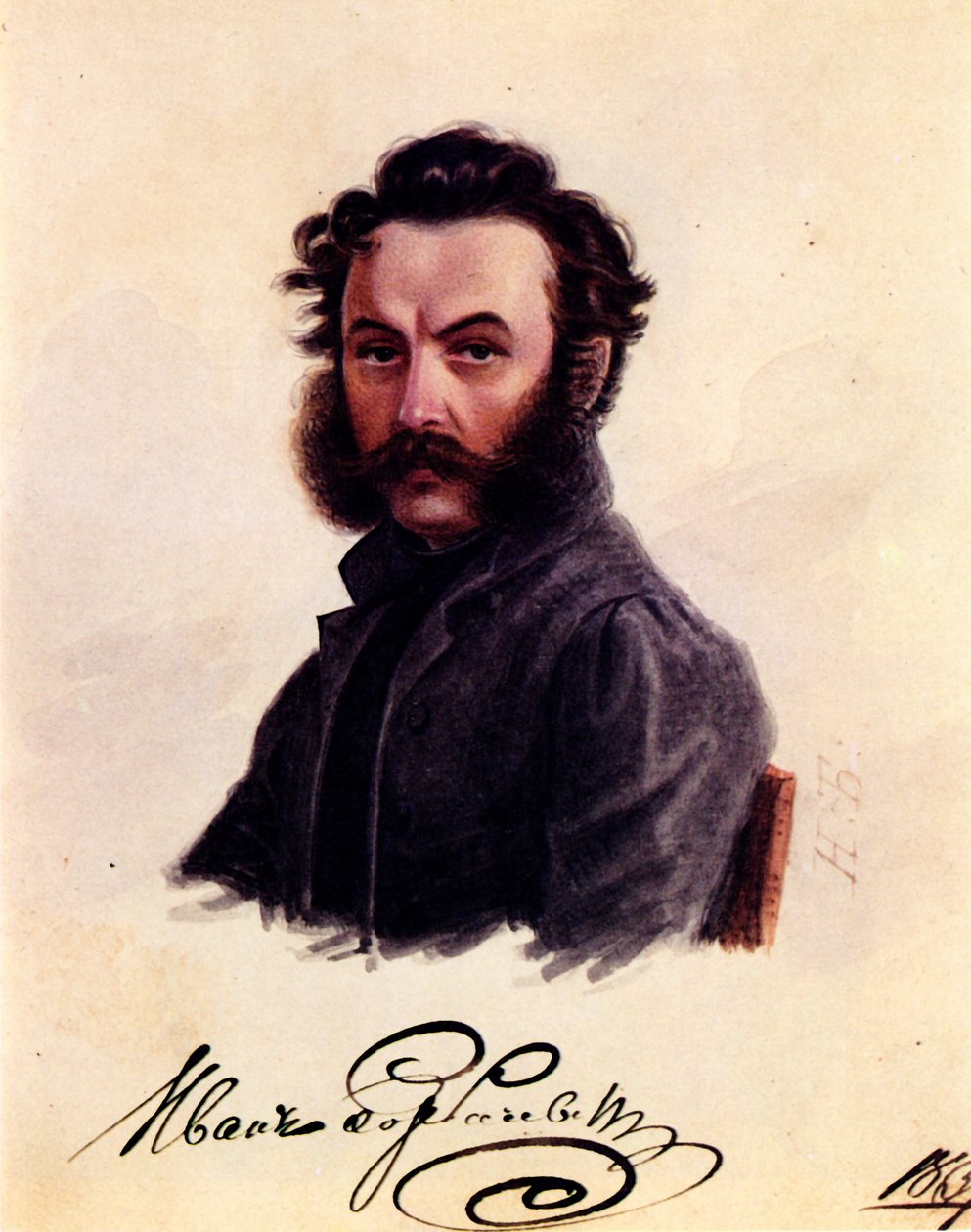 Portræt af Decembrist Ivan Horbachevsky 1800-1869, 1837 af Nikolai Alexandrovich Bestuzhev