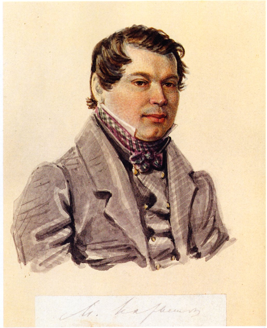 Portræt af Decembrist Mikhail Naryshkin 1798-1863, 1832-1833 af Nikolai Alexandrovich Bestuzhev