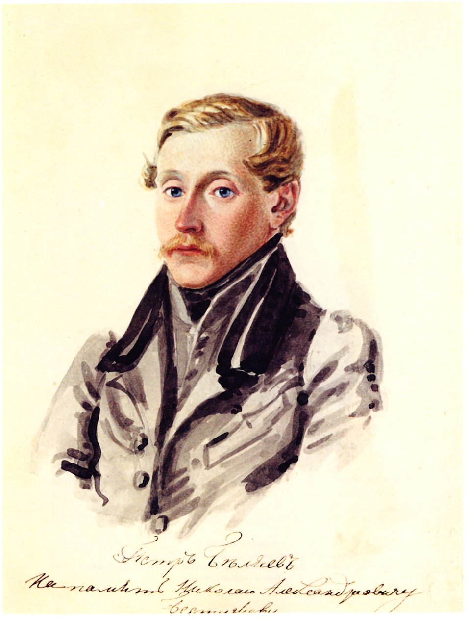 Portræt af Decembrist Pyotr Belyaev 1804-1864, 1832-1833 af Nikolai Alexandrovich Bestuzhev