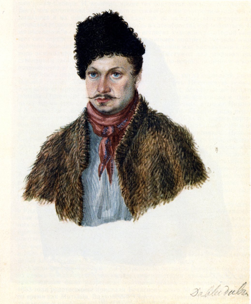Portræt af Decembrist Vasily Davydov 1793-1855, 1839 af Nikolai Alexandrovich Bestuzhev