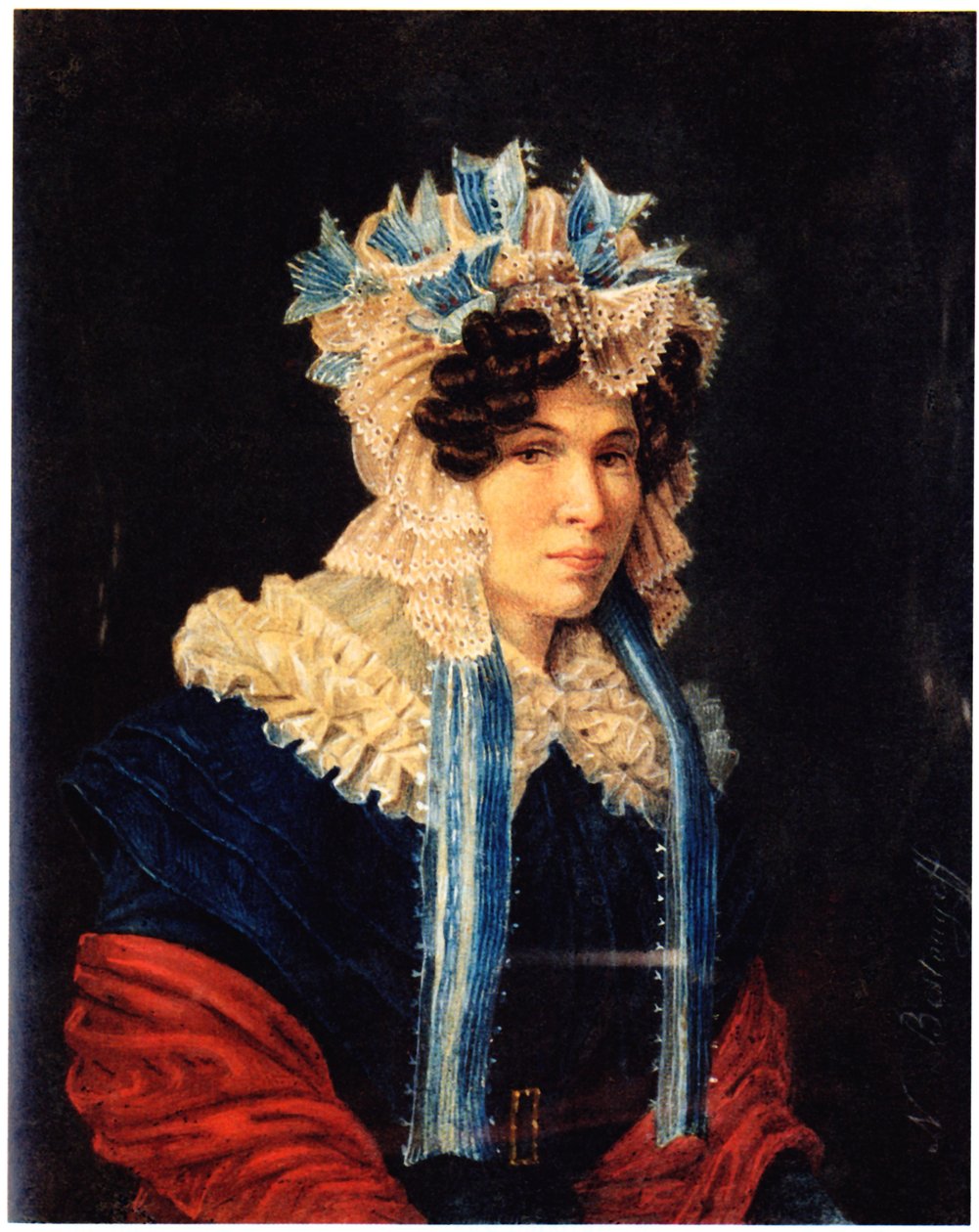 Portræt af Lyubov Ivanovna Stepovaya 1783-1858, 1927 af Nikolai Alexandrovich Bestuzhev