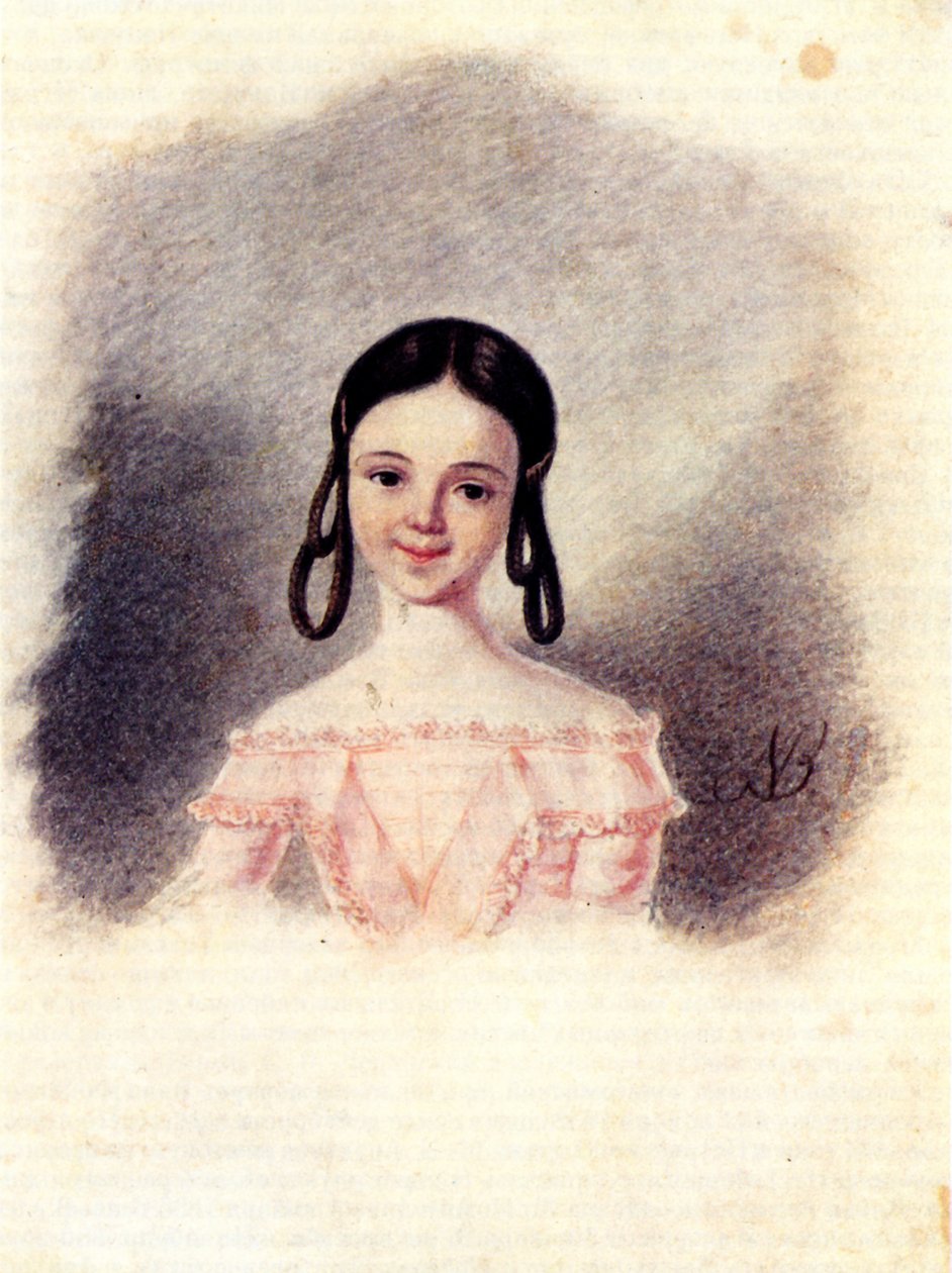 Portræt af Sophia Muravayova, datter af december Nikhita Muravayova, 1-9 af Nikolai Alexandrovich Bestuzhev