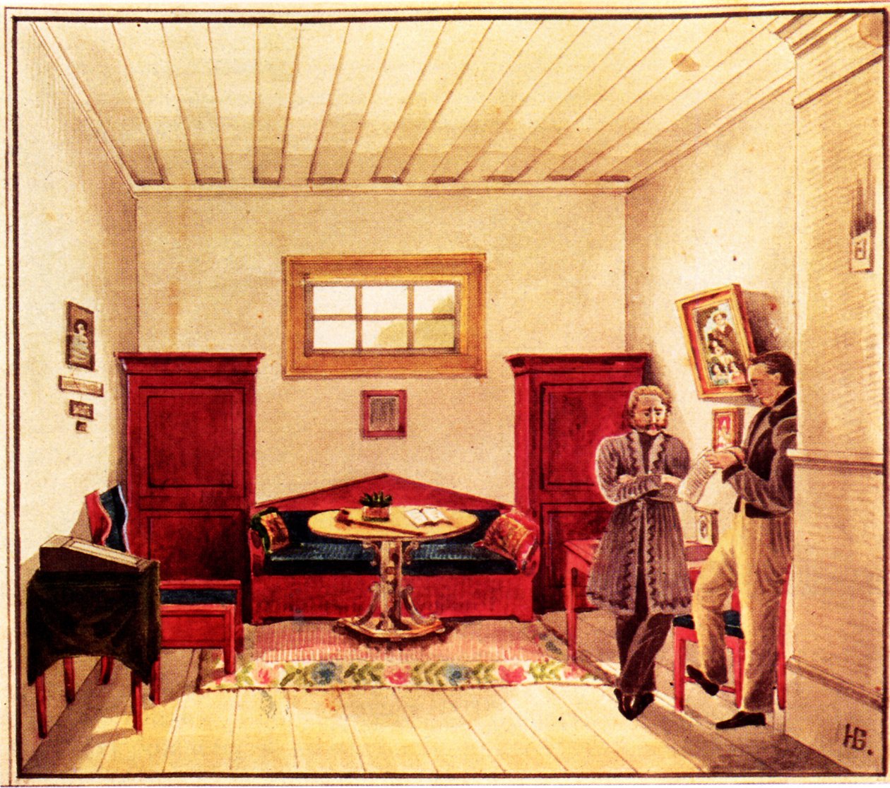 Decembrist Nikolai Panovs fængselscelle 1803-1850 i Peter-fængslet, 1830-1839 af Nikolai Alexandrovich Bestuzhev