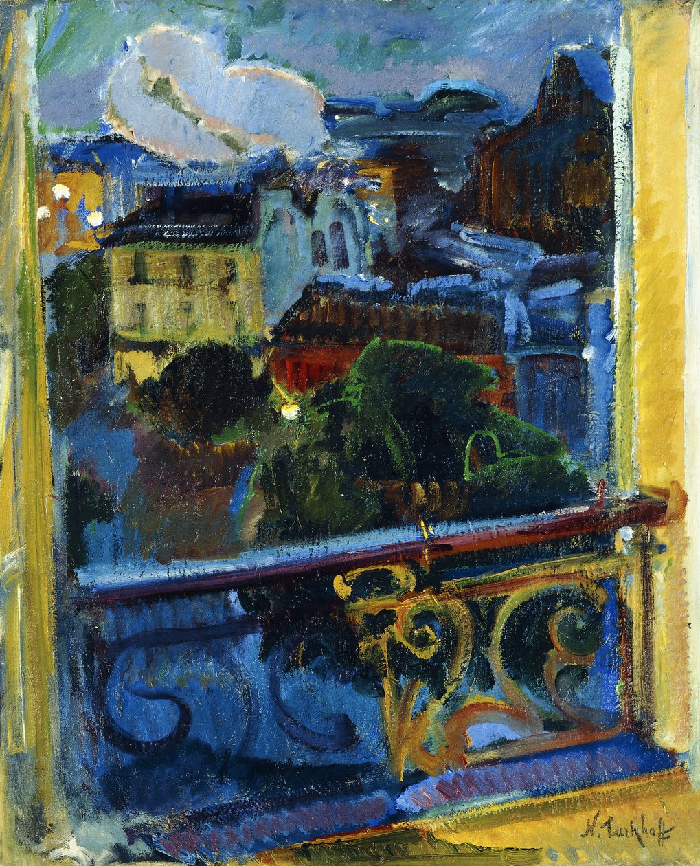 Paris, Montparnasse om natten, ca. 1905 (olie på lærred) af Nikolai Alexandrovich Tarkhoff