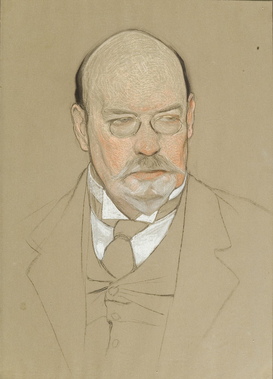 Portræt af maleren Ilya Ostroukhov 1858-1929, 1923 af Nikolai Andreevich Andreev