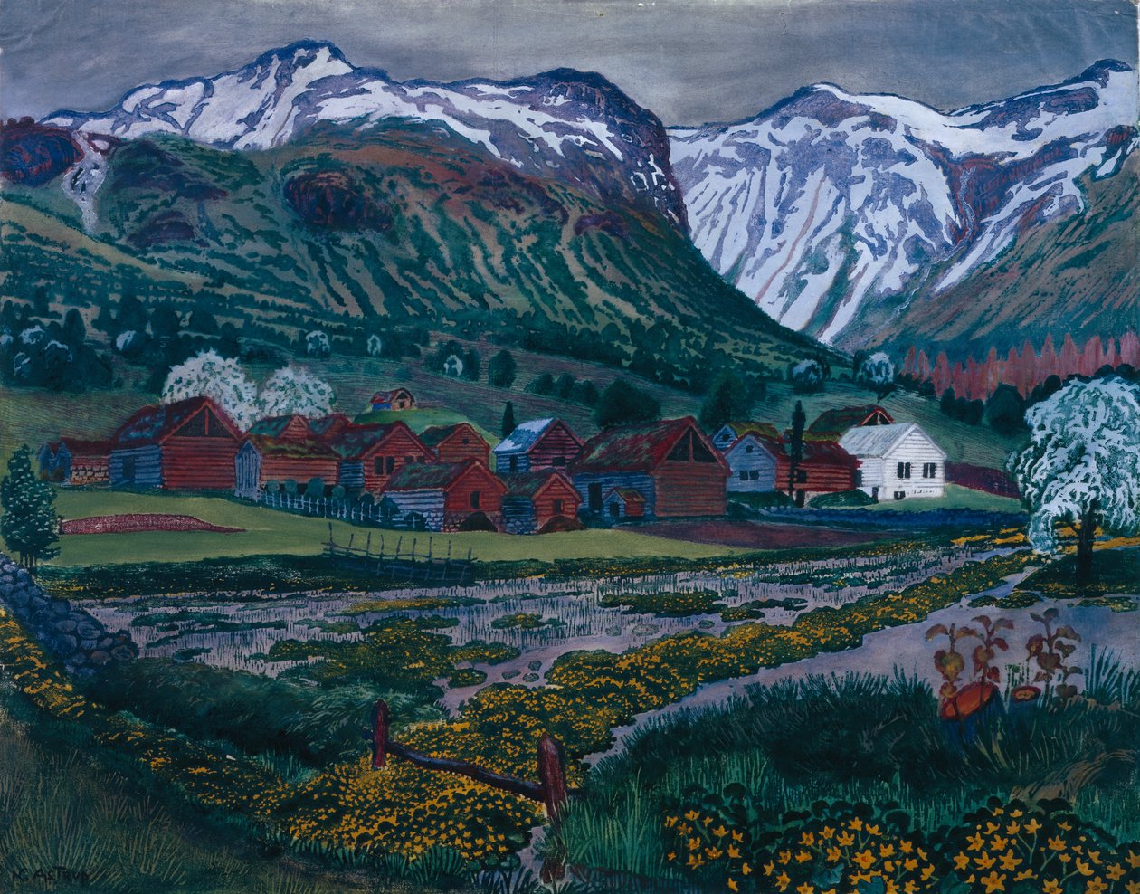Smørblomst aften af Nikolai Astrup