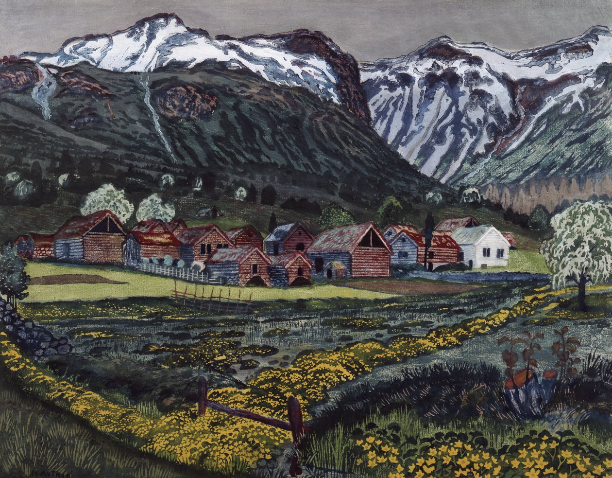 Smørblomst aften af Nikolai Astrup