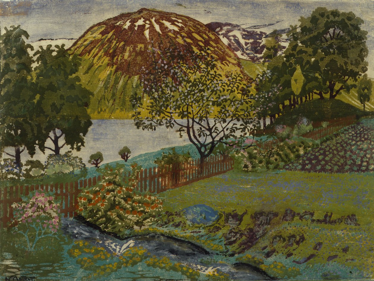 juni nat i haven af Nikolai Astrup
