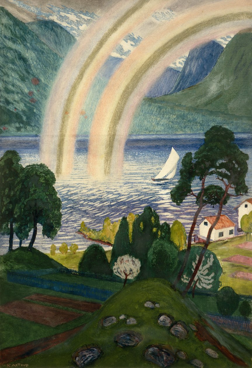 Regnbue, stor regnbue af Nikolai Astrup
