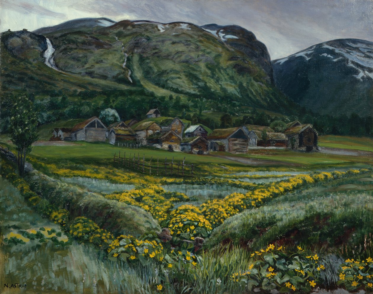Lørdag aften og ranunkler af Nikolai Astrup