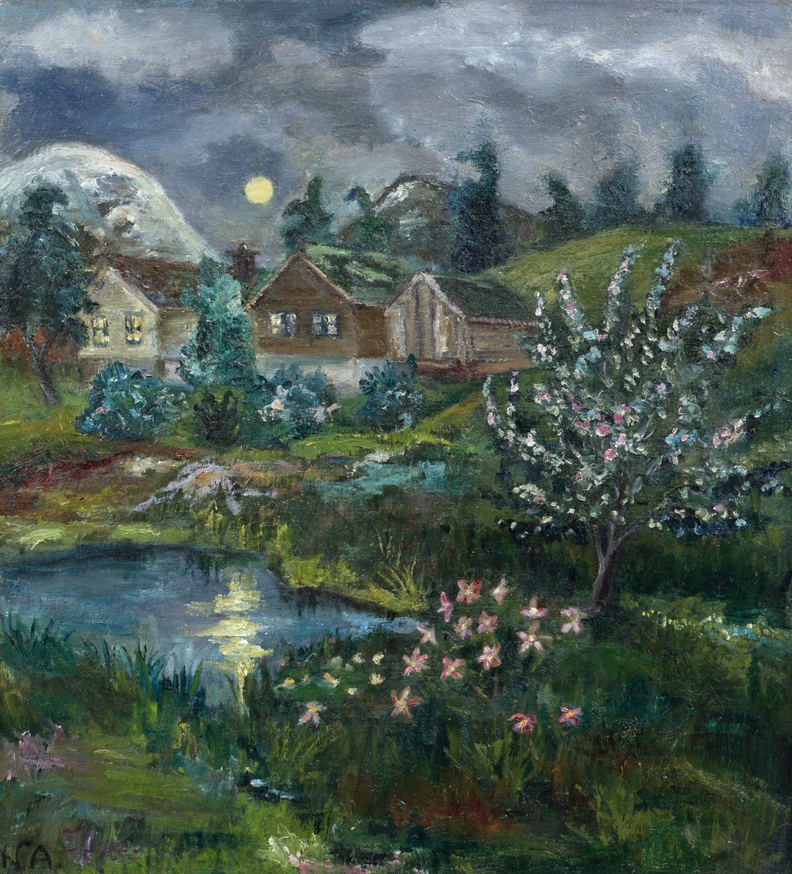 Forårsnat med fuldmåne af Nikolai Astrup