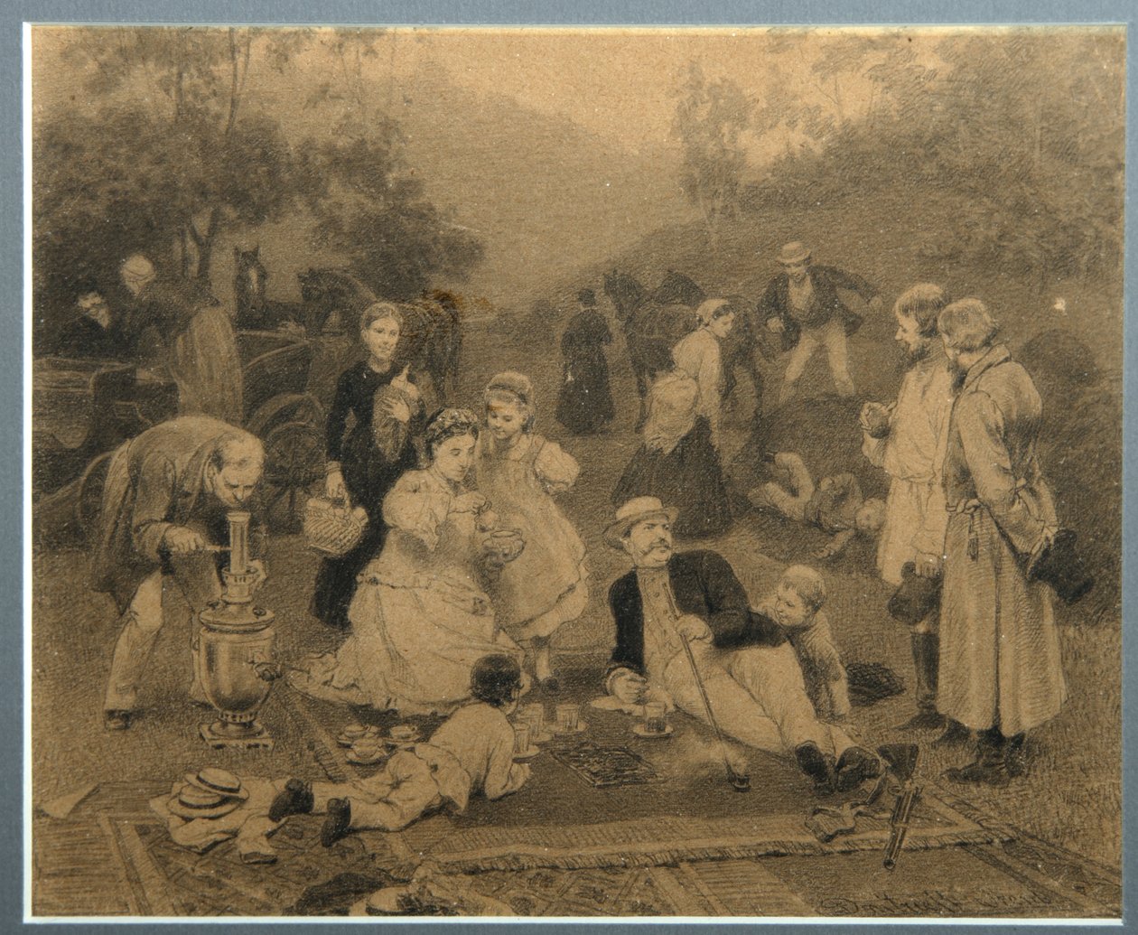 Godsejer Tea Party af Nikolai Dmitrievich Dmitriev Orenburgsky