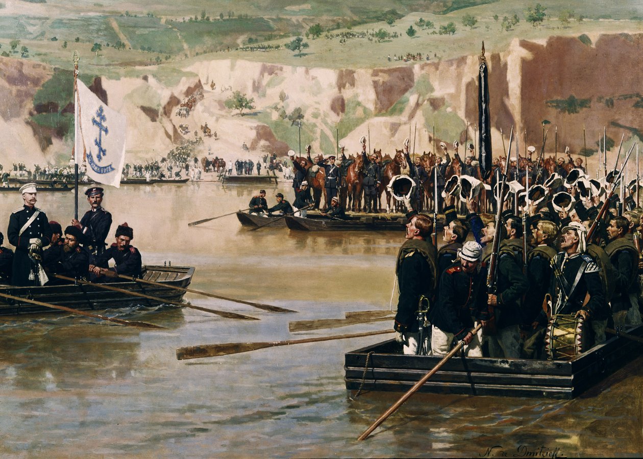 Russerne krydser Donau ved Svishtov i juni 1877, 1870