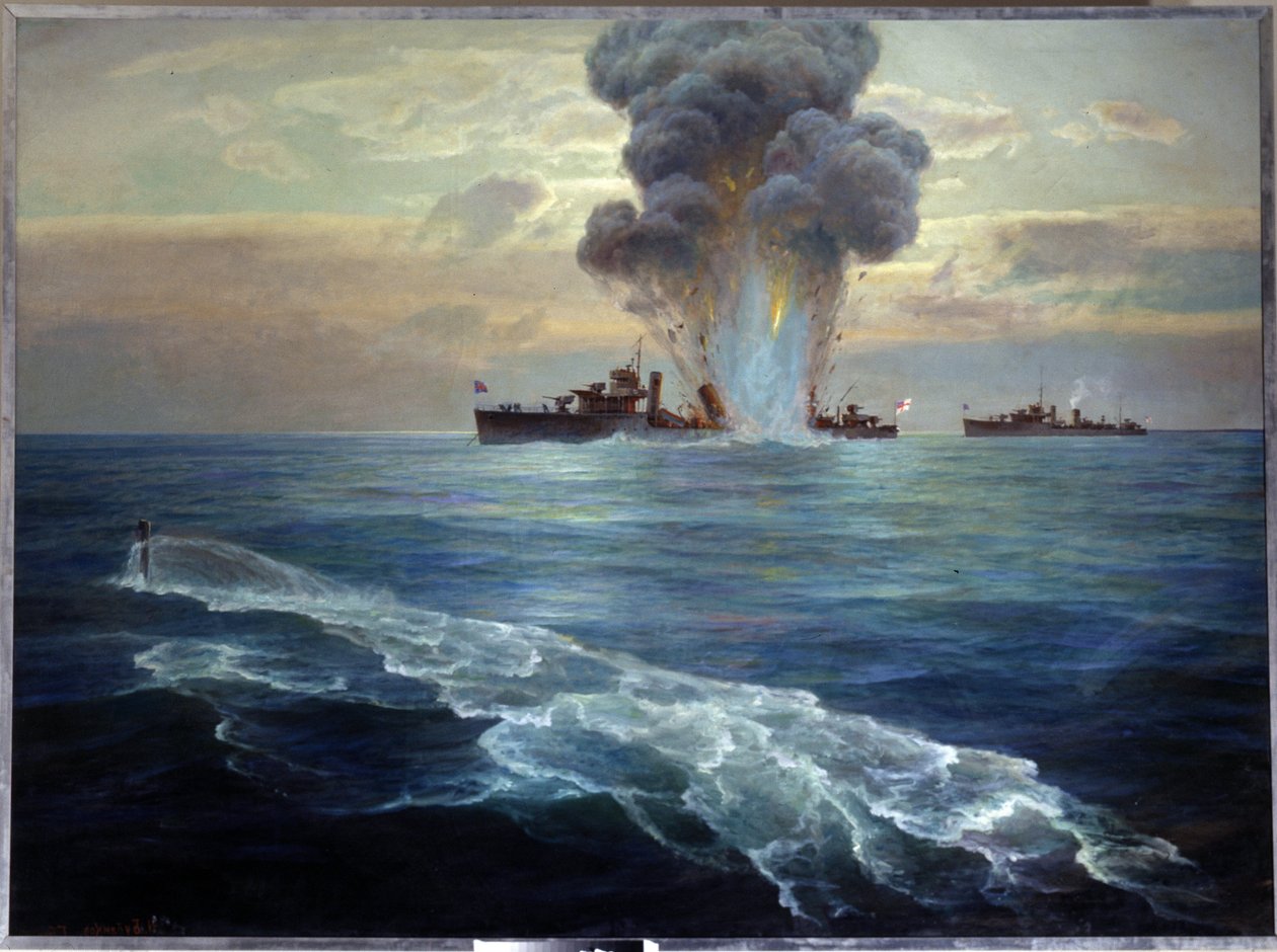 Russisk borgerkrig: Britisk destroyer Victoria torpederet af den bolsjevikiske ubåd Pantera ud for øen Seskar (Finske Bugt), 1. september 1919 (britisk destroyer Vittoria torpederet af den bolsjevikiske ubåd Pantera ud for I af Nikolai Evlampievich Bublikov