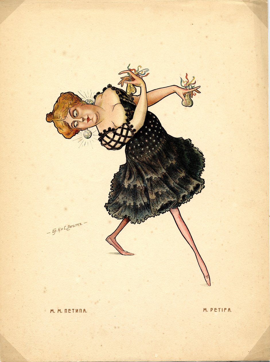 Balletdanserinde Marie Petipa Fra: Russisk ballet i karikaturer, 1902-1905 af Nikolai Gustavovich Legat