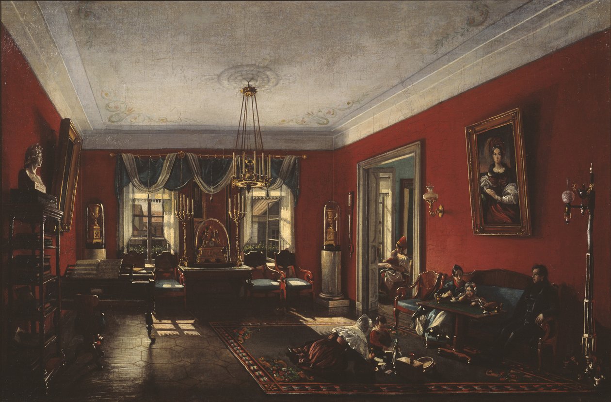 Salonen i Nashchokin-huset i Moskva, begyndelsen af 1840
