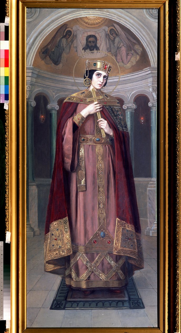 Sankt Kejserinde Alexandra (4. århundrede) (Sankt Kejserinde Alexandra). Maleri af Nikolai Kornilovich Bodarevsky (1850-1921). Olie på lærred af Nikolai K. Bodarevski