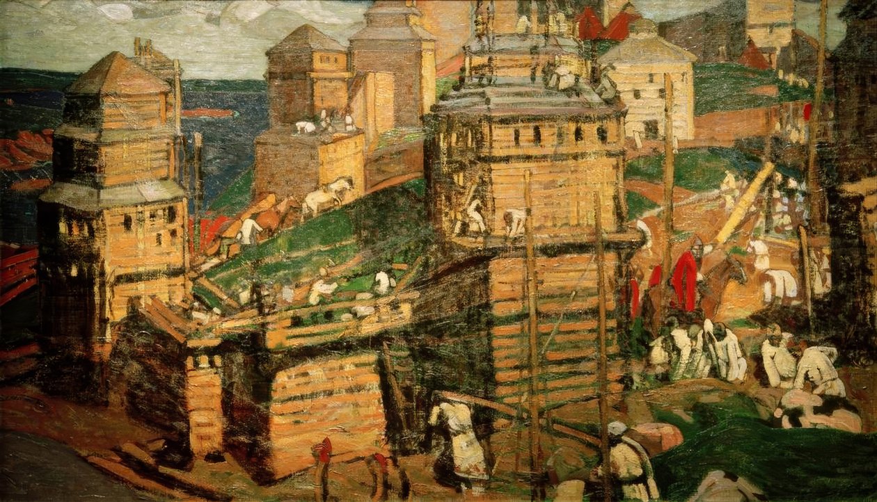 Opbygning af en by af Nikolai Konstantinowitsch Roerich