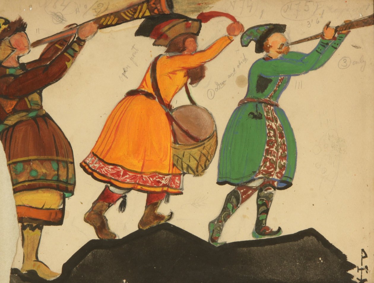Kostumedesign til operaen Snow Maiden af N. Rimsky-Korsakov, 1919 af Nikolai Konstantinowitsch Roerich