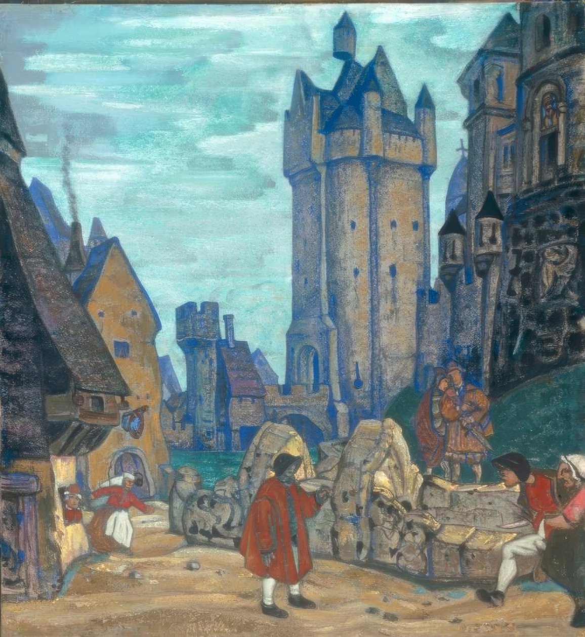 Foran slottet af Nikolai Konstantinowitsch Roerich