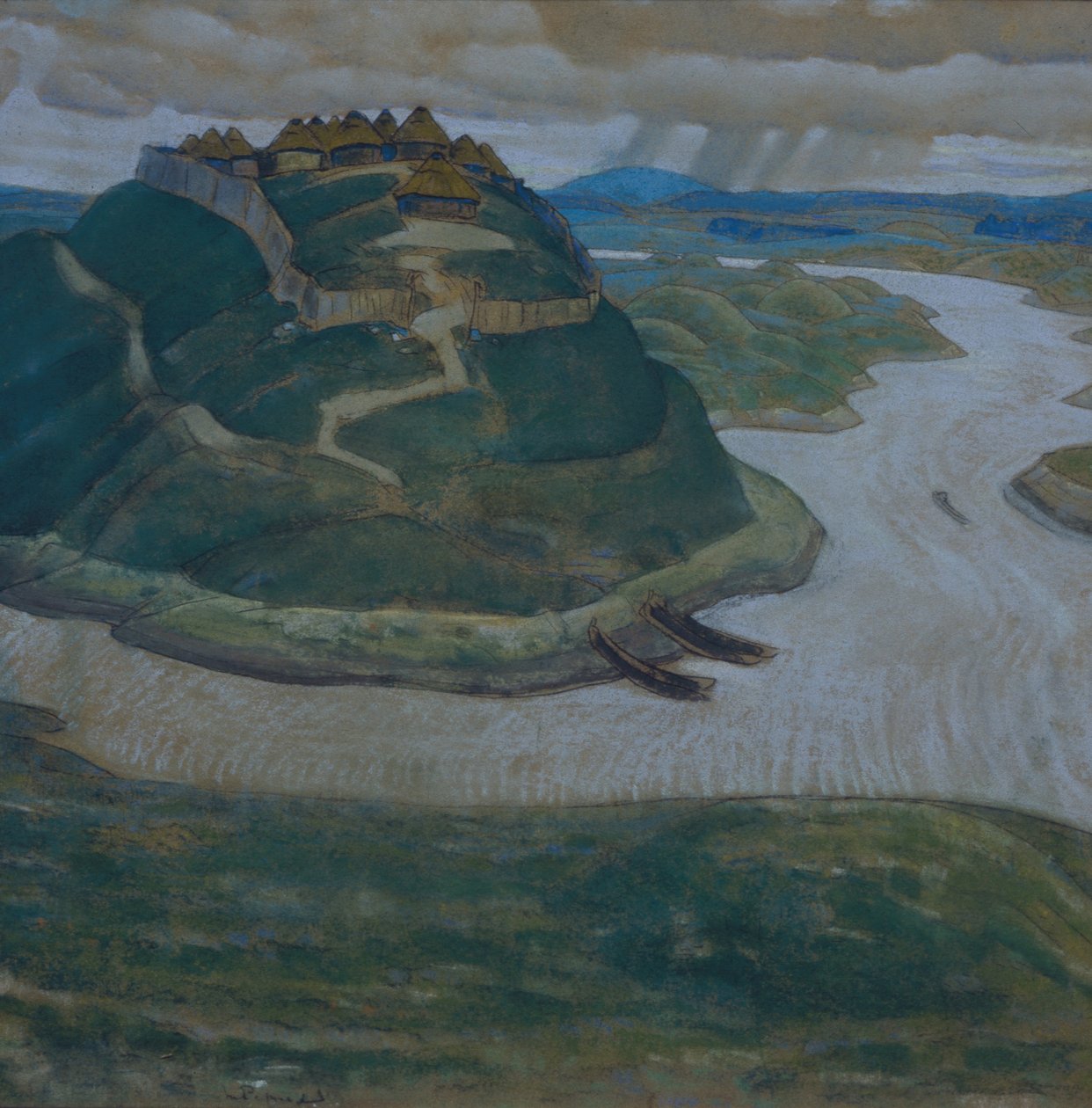 Gorodishche Gammel slavisk befæstet bosættelse af Nikolai Konstantinowitsch Roerich