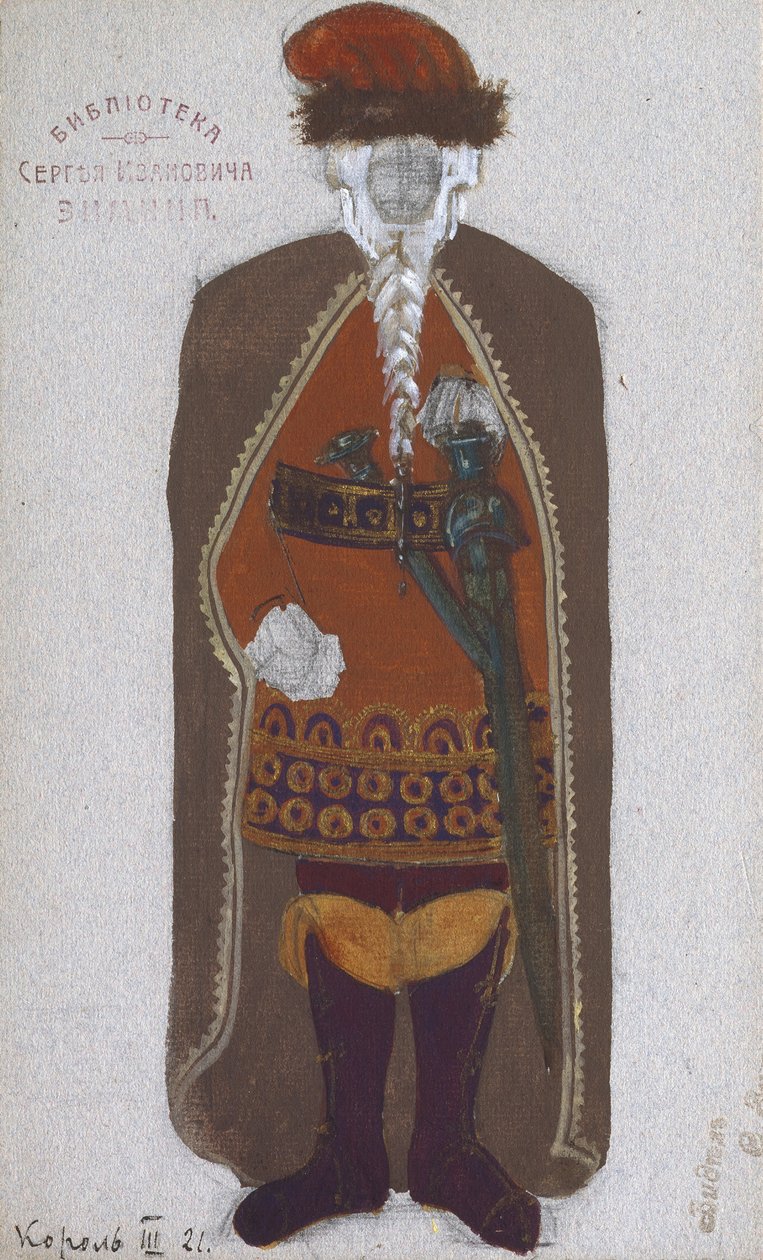 Kong Mark. Kostumedesign til operaen Tristan und Isolde af R. Wagner, 1912 af Nikolai Konstantinowitsch Roerich
