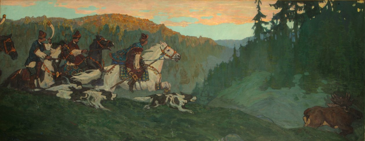 Morgenjagten på storprinsen, 1901 af Nikolai Konstantinowitsch Roerich