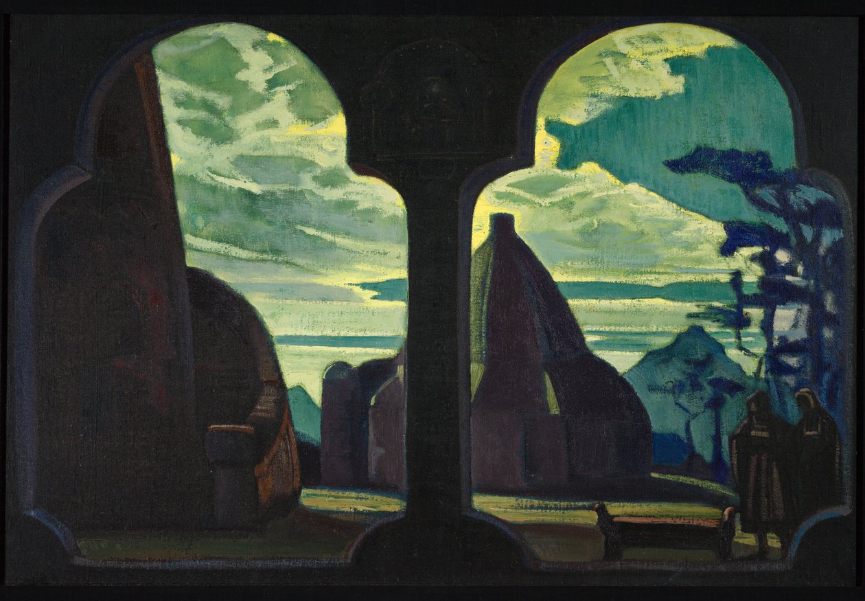 Scenedesign til operaen Tristan og Isolde af R. Wagner, 1912 af Nikolai Konstantinowitsch Roerich