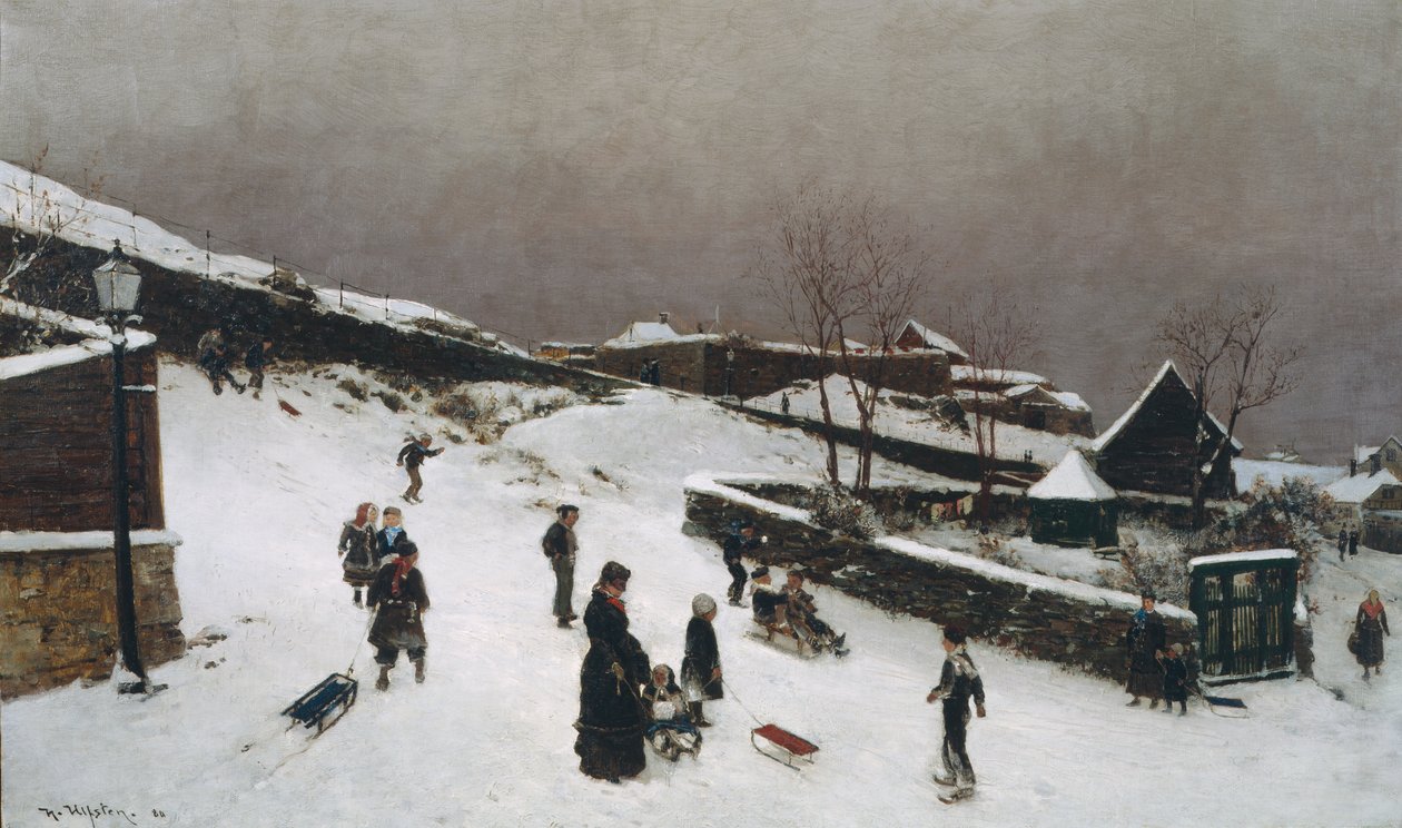 Vinterbillede fra Nordnes, Bergen af Nikolai Martin Ulfsten
