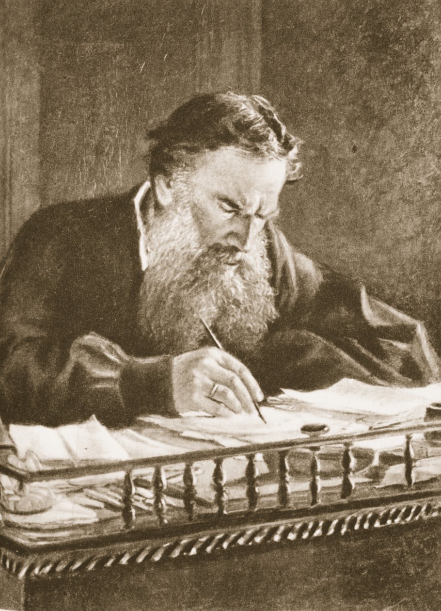 Leo Tolstoy (sepia-billede) af Nikolai Nikolaevich Ge
