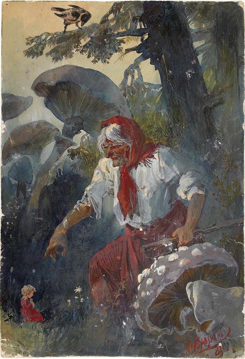 Baba Yaga, 1889 af Nikolai Nikolayevich Karasin