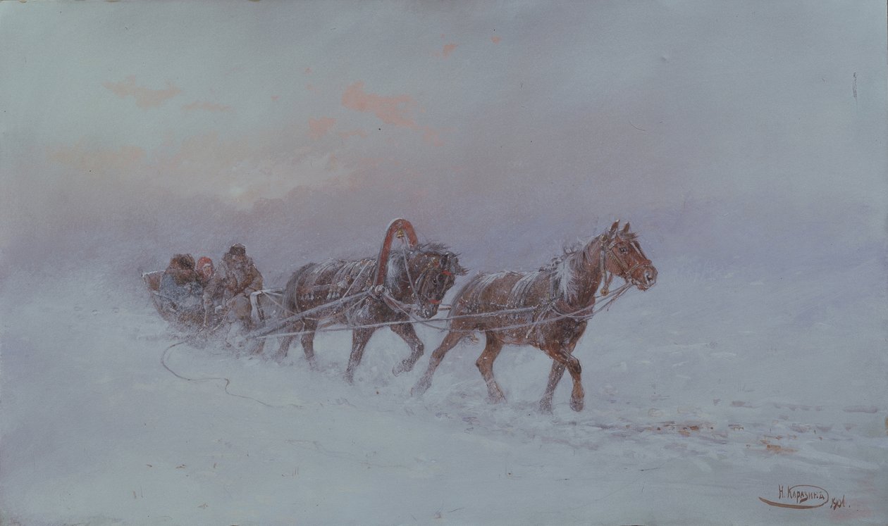 Snestorm, 1901 af Nikolai Nikolayevich Karasin