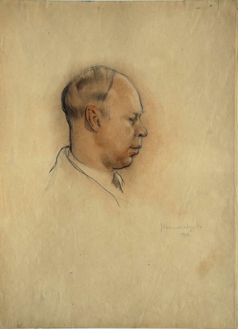 Portræt af komponisten Sergei Prokofiev (1891-1953) af Nikolai Nikolayevich Vysheslavtsev
