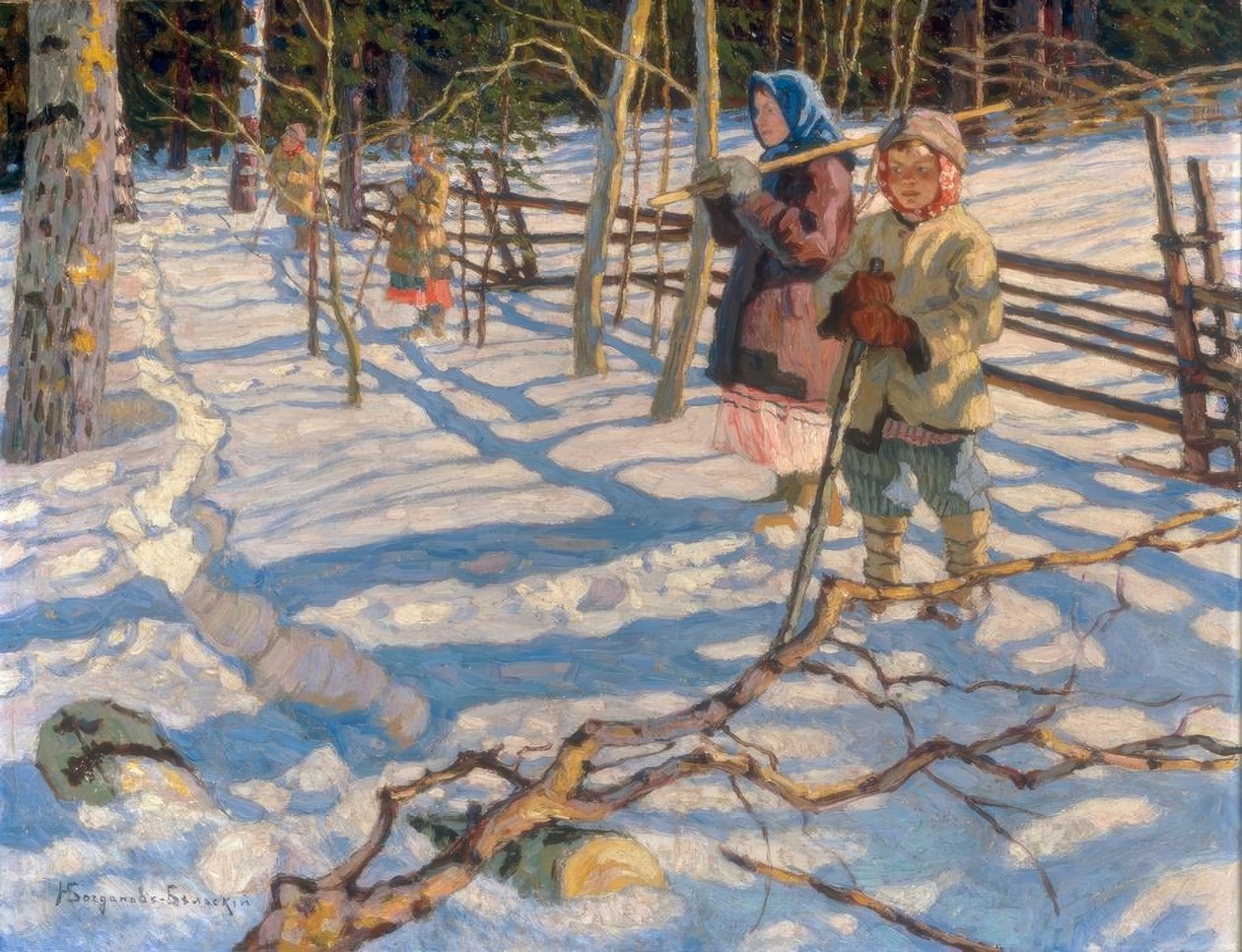 Børn i sneen af Nikolai P. Bogdanow Bjelski