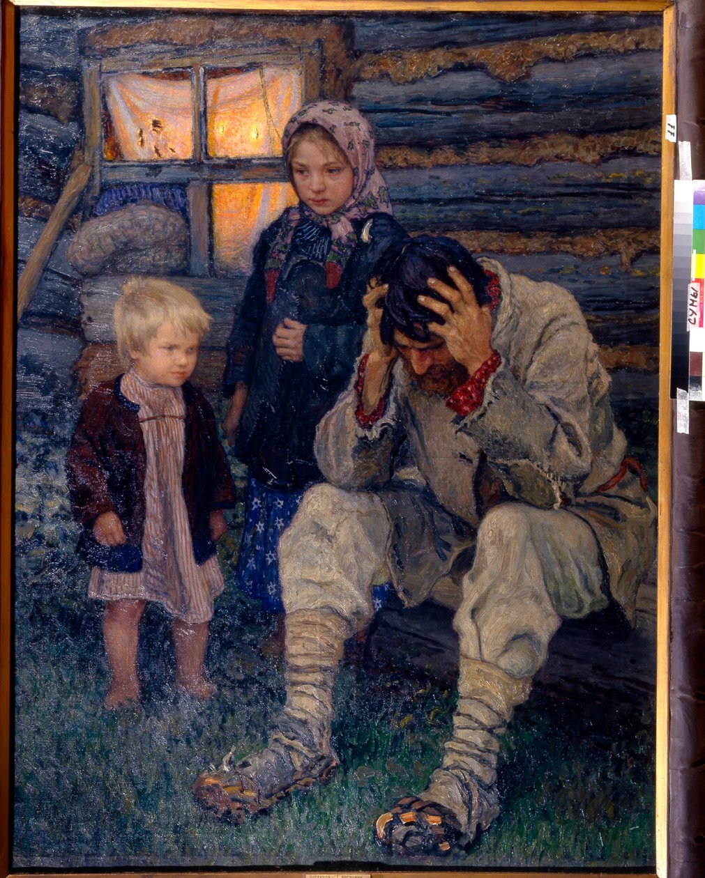 Deuil - Bogdanov-Belsky, Nikolai Petrovich (1868-1945) Sørgeolie på lærred 1909 Regional Art Museum, Sumy 141x106 af Nikolai Petrovich Bogdanov Belsky