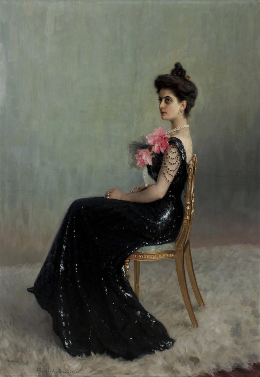 Portræt af grevinde Maria Pavlovna Abamelik-Lazareva 1876-1955, født Demidova, 1900-1901. af Nikolai Petrovich Bogdanov Belsky