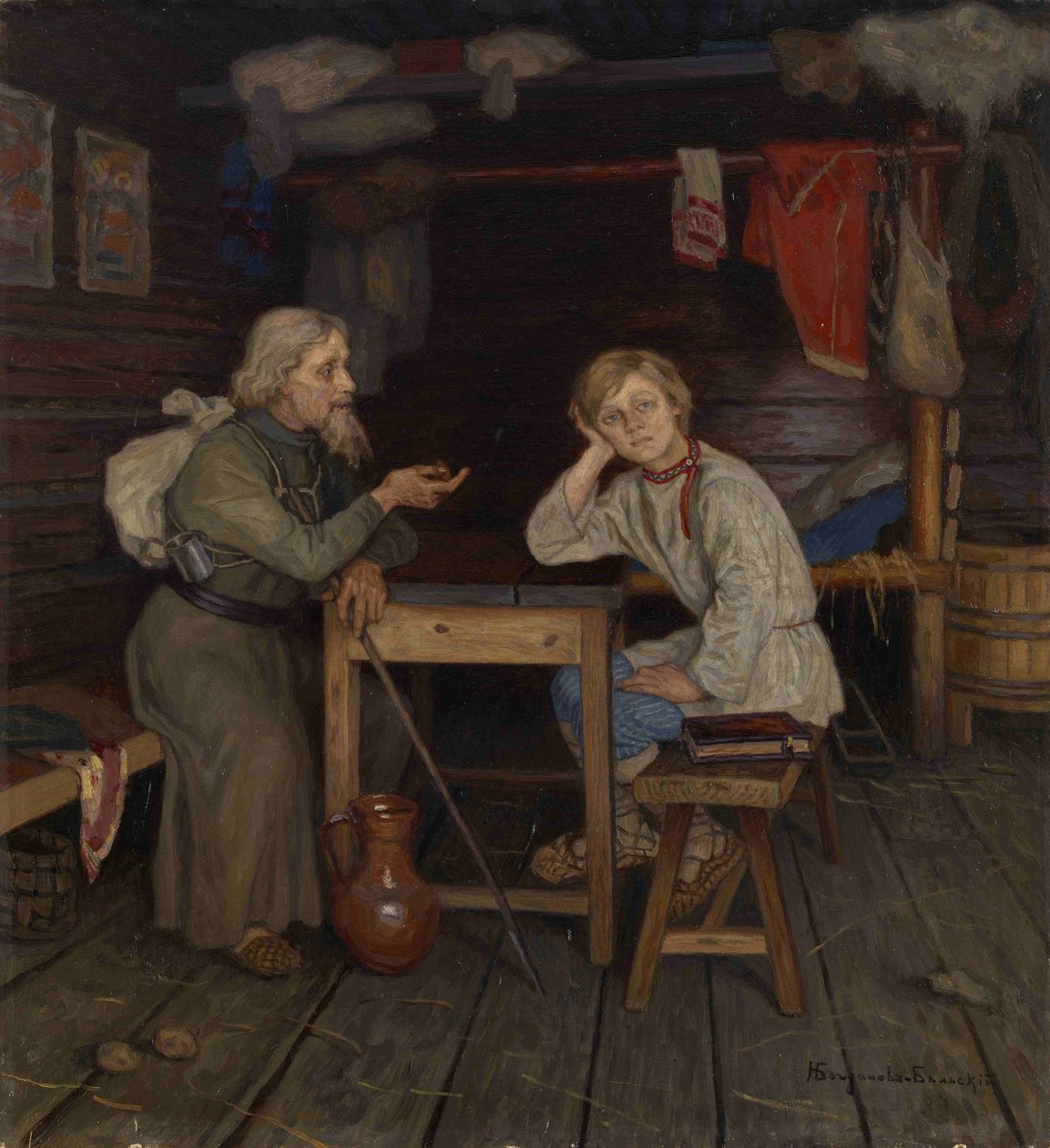Ung munk, 1889 af Nikolai Petrovich Bogdanov Belsky