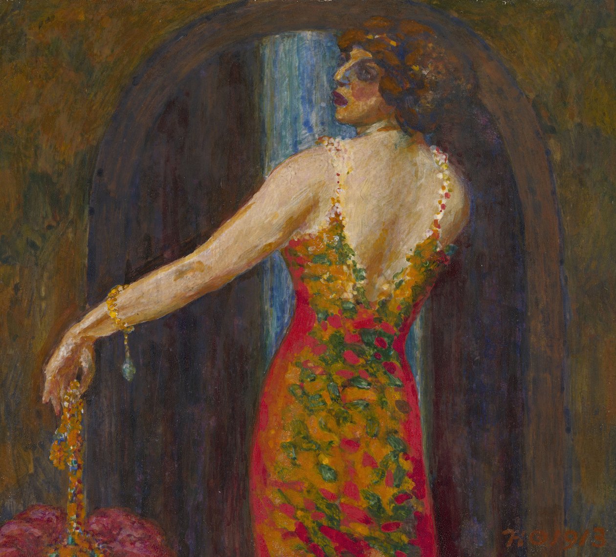 Portræt af Evfimia Nosova, født Ryabushinskaya 1881-1960 af Nikolai Petrovich Feofilaktov