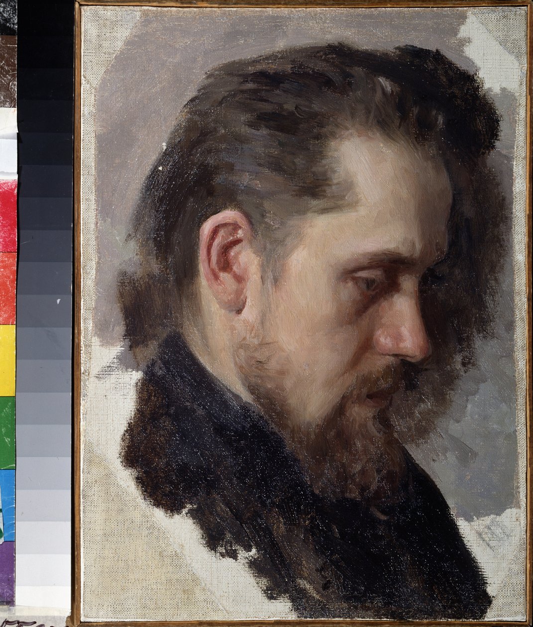 Portræt af forfatteren Nikolay Pomyalovsky (Nicholas Pomyalovsky) (1835-1863). (Portræt af forfatteren N.Pomyalovsky). Maleri af Nikolai Vasilyevich Nevrev (1830-1904), olie på lærred af Nikolai Vasilievich Nevrev
