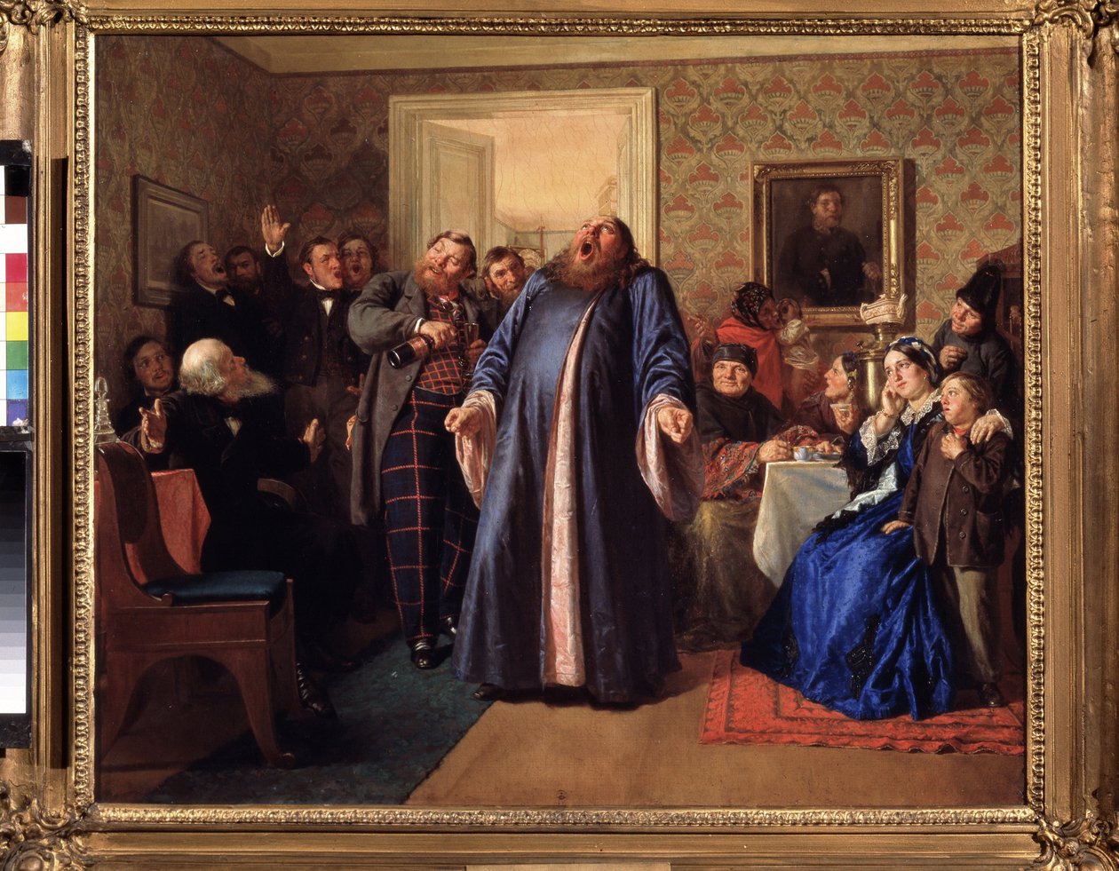 En Protodeacon ved Købmandens Navnedagsfest. Maleri af Nikolai Vasilyevich Nevrev (1830-1904), olie på lærred, ca. 1860. Russisk kunst fra det 19. århundrede. Statens Tretyakov-galleri, Moskva af Nikolai Vasilievich Nevrev
