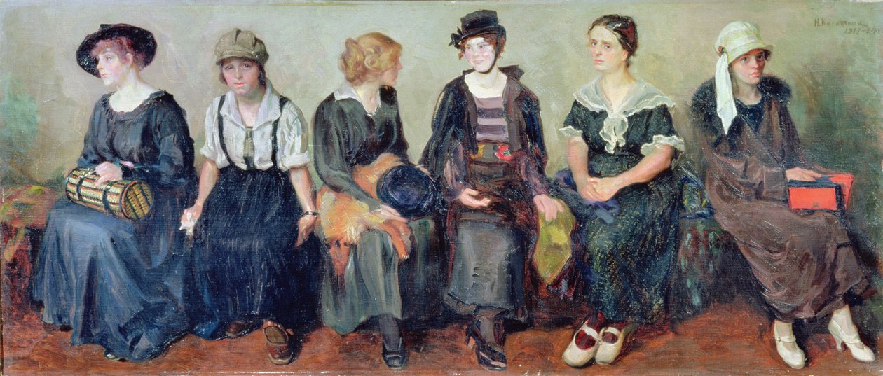 Skuespillergruppe, 1913-24 af Nikolaj Alekseevich Kasatkin
