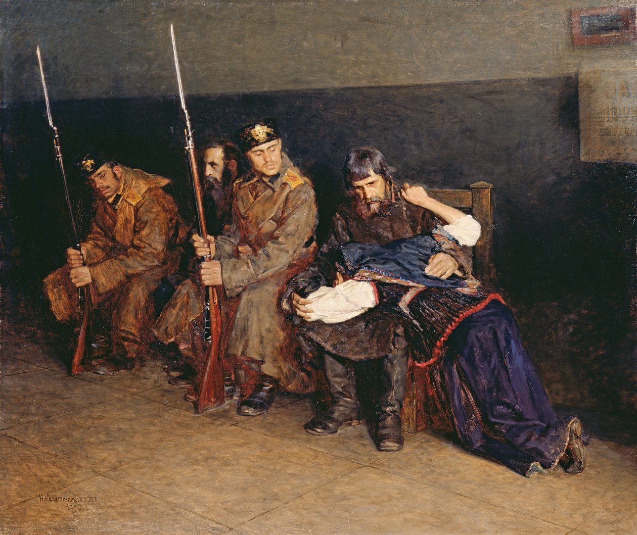 I byrettens korridor, 1897 af Nikolaj Alekseevich Kasatkin