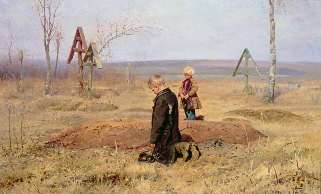 De forældreløse, 1891 af Nikolaj Alekseevich Kasatkin
